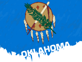 Grunge-Stil Flagge von Oklahoma. png