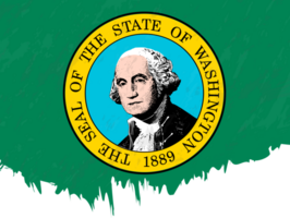 Grunge-style flag of Washington. png