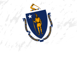 Grunge-Stil Flagge von Massachusetts. png