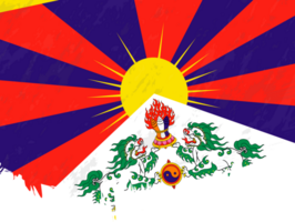 Grunge-Stil Flagge von Tibet. png