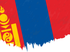 Grunge-style flag of Mongolia. png