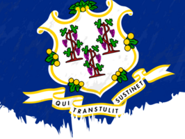 Grunge-Stil Flagge von Connecticut. png