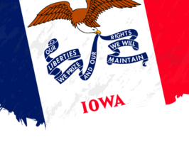 Grunge-style flag of Iowa. png