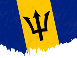 Grunge-style flag of Barbados. png