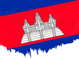 Grunge-style flag of Cambodia. png