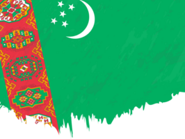 Grunge-style flag of Turkmenistan. png