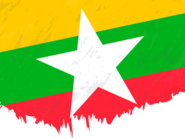 grunge-stijl vlag van myanmar. png