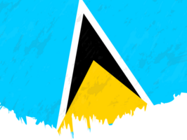 Grunge-Stil Flagge von Heilige lucia. png