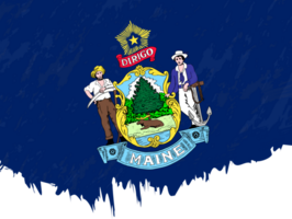 Grunge-style flag of Maine. png