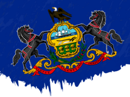 Grunge-Stil Flagge von Pennsylvania. png