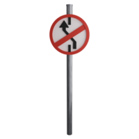 No lane change sign on the road left clipart flat design icon isolated on transparent background, 3D render road sign and traffic sign concept png