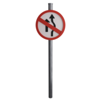 No overtaking sign on the road clipart flat design icon isolated on transparent background, 3D render road sign and traffic sign concept png