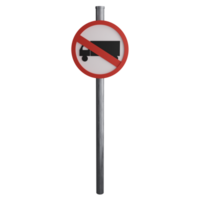 No truck sign on the road clipart flat design icon isolated on transparent background, 3D render road sign and traffic sign concept png