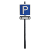 Parking both side sign on the road clipart flat design icon isolated on transparent background, 3D render road sign and traffic sign concept png