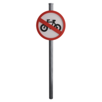 No bicycles sign on the road clipart flat design icon isolated on transparent background, 3D render road sign and traffic sign concept png