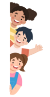 Illustration of children hiding and peeking png