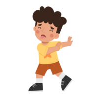 Illustration of a little boy with a refusing gesture png