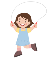 Illustration of a girl playing jump rope png