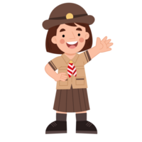 Illustration of Indonesian girl scouts png