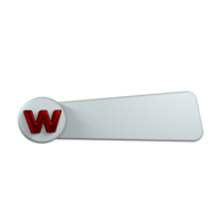 Letter W banner with frame png