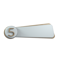 Text Banner with frame and number 5 png