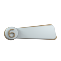 testo bandiera con telaio e numero 6 png