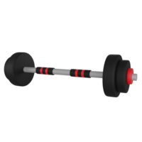 isolated 3d illustration of a red and black medium barbell png