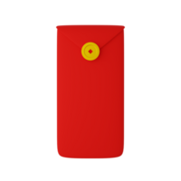 3d illustration de une rouge enveloppe avec une pièce de monnaie png