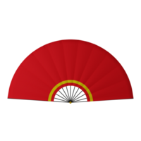 3D Illustration of a red chinese hand fan png