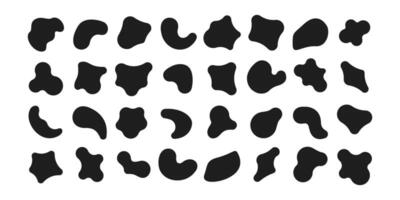 Irregular random blobs. Abstract organic blotch, inkblot and pebble silhouettes. Black illustration vector