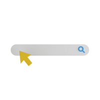 3d illustration of the search bar or search engine optimization SEO with arrow pointer png