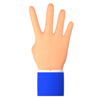 hand points to the count of four 3d illustration png