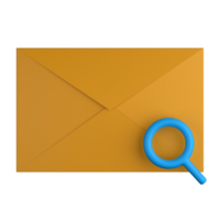 3d illustration of envelope letter with a search bar png