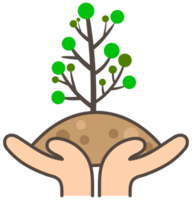 World Earth Day doodle Cute ecology lifestyle and nature protection plant a tree png
