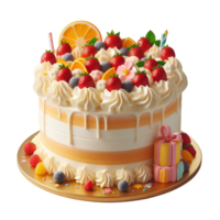 ai generato contento compleanno torta png