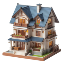 ai gegenereerd huis model- PNG