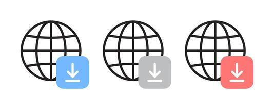 descargando archivos a el Internet iconos vector íconos