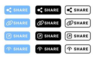 Share buttons set. Vector icons
