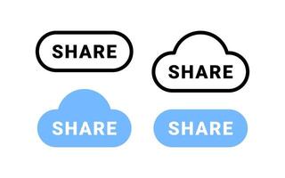 Share buttons set. Vector icons