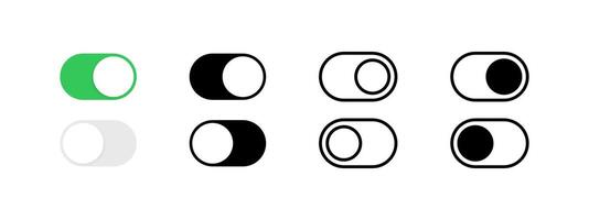 On and Off toggle switch buttons. Vector icons