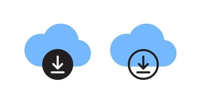 Uploading files to cloud storage. Vector icons