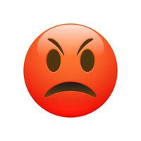 Vector Emoji red angry sad face