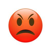 vector emoji rojo enojado triste cara