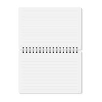 white realistic opened spiral bound notebook. vector