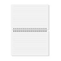 white realistic opened spiral bound notebook. vector