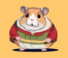 Hamster wearing a jacket vector