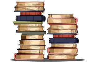 Set of Stacked up Books vector