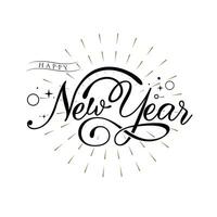 Happy new year vintage design vector