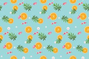 Summer seamless pattern with summer tropical beach vibes vector