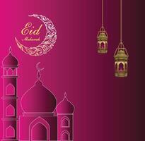 Eid Mubarak luxurious design creative vector. premium Eid greeting template. vector